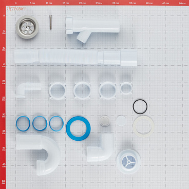 Сифон для раковины и мойки АНИ пласт 1 1/2х40 мм с выпуском d70 мм с соединением 40 мм (D1015)