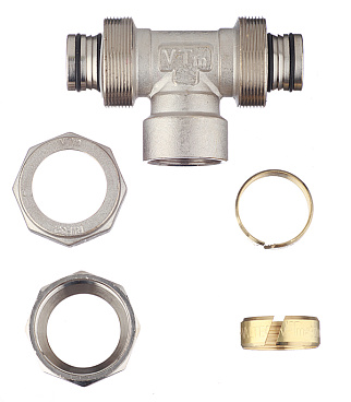 Тройник VALTEC (VTm.332.N.320632) 32 обж(ц) х 1 ВР(г) х 32 обж(ц)