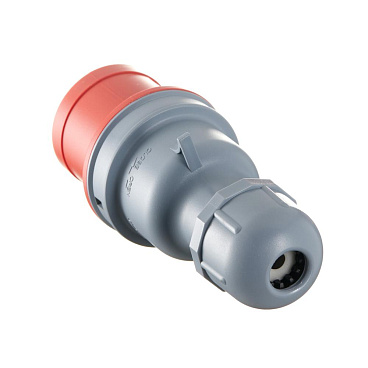 Вилка силовая прямая переносная Dekraft ВП-103 с заземлением 3P+PE 3 фазы 16 А 380 В IP44 красная (26102DEK)