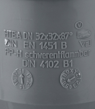 Тройник Ostendorf HTEA d32 мм 87° пластиковый для внутренней канализации (110400)