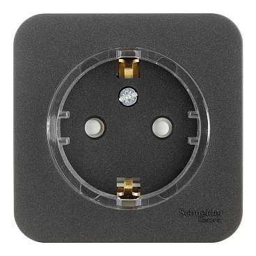 Розетка Systeme Electric Blanca накладная антрацит со шторками компакт (BLNRA111116)
