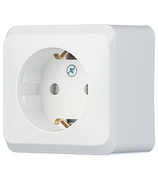 Розетка Systeme Electric Этюд накладная белая со шторками (РA16-004B)