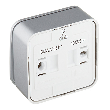 Переключатель Systeme Electric Blanca одноклавишный накладной алюминий с подсветкой (BLNVA106113)
