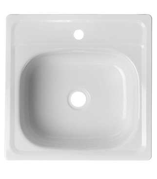 Мойка для кухни 50х50х16 см подвесная с кронштейнами эмалированная (1701)