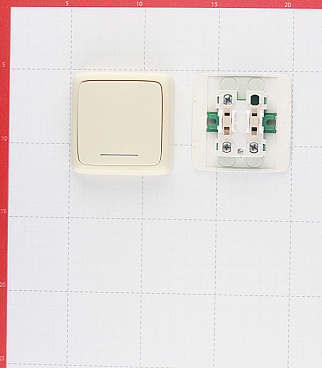 Переключатель Hegel Alfa одноклавишный накладной слоновая кость с подсветкой (ВА10-164-01)