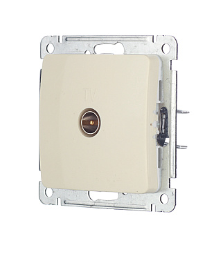 Розетка телевизионная Hegel Master встраиваемая слоновая кость (РСТВ-401-01)