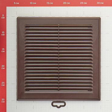 Решетка вентиляционная пластиковая приточно-вытяжная Era Р 249х249 мм с сеткой коричневая