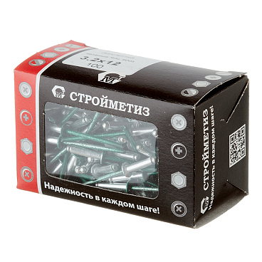 Заклепка вытяжная 3,2x12 мм алюминий/сталь зеленая RAL 6005 (100 шт.)