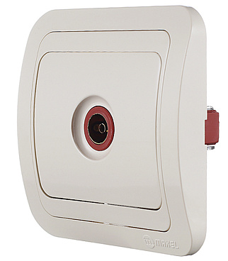 Розетка телевизионная Makel Mimoza встраиваемая бежевая (25007)