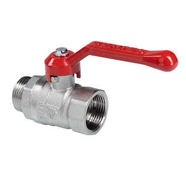 Кран шаровой латунный Valtec 3/4 ВР(г) х 3/4 НР(ш) полнопроходной ручка прямой (VT.121.N.05)