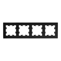 Рамка Systeme Electric AtlasDesign Nature четырехместная черная (ATN321004)