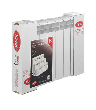 Радиатор биметаллический Rifar Base 350 мм 8 секций 1" боковое подключение белый