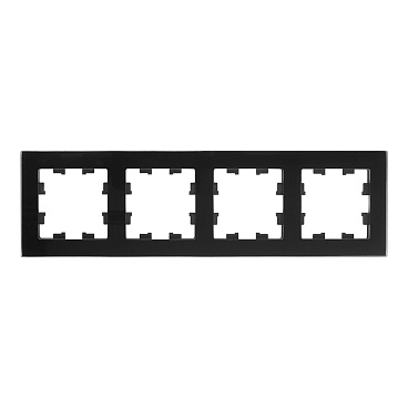 Рамка Systeme Electric AtlasDesign Nature четырехместная черная (ATN321004)