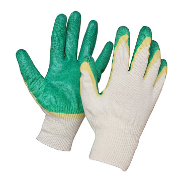 Перчатки х/б с двойным латексным обливом М