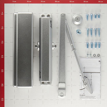 Доводчик дверной Lavelly (80-120 кг) серебро