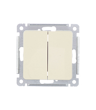 Выключатель Hegel Master двухклавишный встраиваемый слоновая кость (ВС10-451-01)