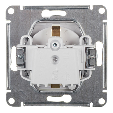 Розетка Systeme Electric AtlasDesign Aqua встраиваемая белая со шторками с крышкой (ATN440146)