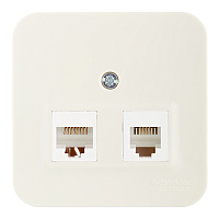 Розетка компьютерная Systeme Electric Blanca накладная бежевая 2хRJ45 (BLNIA045457)