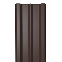 Евроштакетник двухсторонний М-образный 0,45 мм 100х2000 мм коричневый RAL 8017 прямой срез