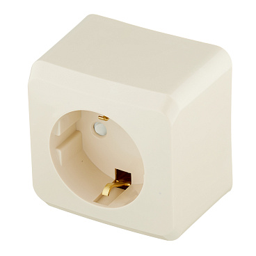 Розетка Systeme Electric Этюд накладная кремовая со шторками (PA16-004K)