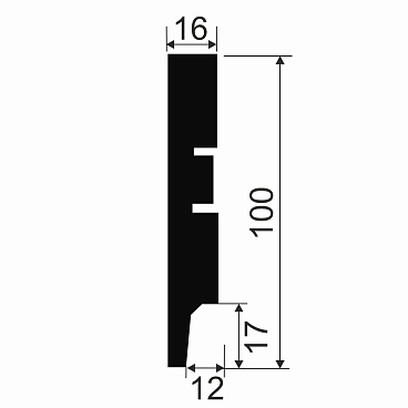 Плинтус МДФ Cosca Décor AP75 белый 100х16х2400 мм под покраску прямой
