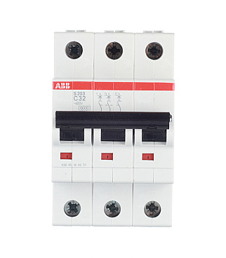 Автоматический выключатель модульный ABB S203 3P 32А тип C 6 кА 400 В (2CDS253001R0324)