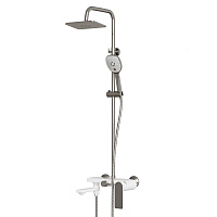 Душевая система Mixline City White с верхним душем с лейкой со смесителем хром/белый (553216)
