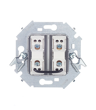 Выключатель Simon 15 двухклавишный встраиваемый алюминий (1591398-033)