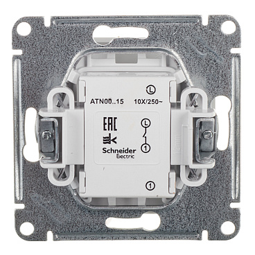 Выключатель Systeme Electric AtlasDesign одноклавишный встраиваемый белый с самовозвратом (ATN000115)