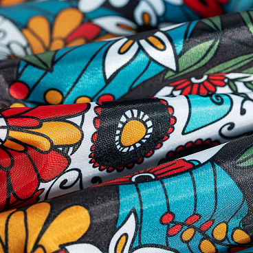 Штора для ванны Moroshka Los Muertos 1800х2000 мм полиэстер красная/синяя (T690-2)