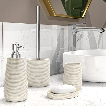 Мыльница для ванной Fora Bricks настольная полирезин бежевая (For-BRK036BE)