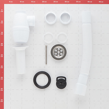 Сифон для раковины и мойки Wirquin Pro Tour Eiffel 1 1/2х40 мм с выпуском d70 мм с соединением 40/50 мм (30718763)