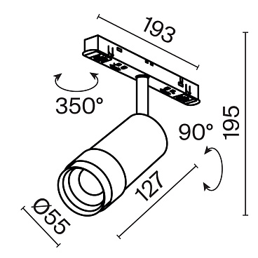 Трековый светильник Technical TR212-4-12WTW-DD2-Z-B