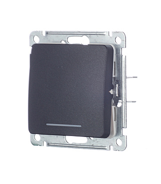 Переключатель Hegel Master одноклавишный встраиваемый черный с подсветкой (ВС10-462-08)