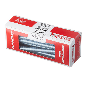 Болт оцинкованный M8x100 мм DIN 933 (20 шт.)