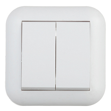 Выключатель Svet двухклавишный встраиваемый белый (0602-00101)