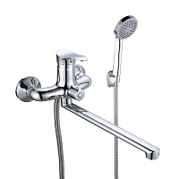 Смеситель для ванны РМС SL хром однорычажный с длинным изливом с лейкой (SL86-006E)