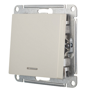 Выключатель Systeme Electric AtlasDesign одноклавишный встраиваемый бежевый с подсветкой (ATN000213)