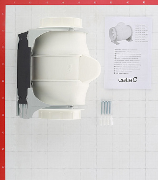 Вентилятор канальный осевой Cata Duct In Line d125 мм слоновая кость