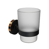 Стакан для ванной Fora Lord с держателем стекло прозрачный/ металл черный (FOR-LORD044BL)