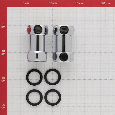 Соединитель прямой для полотенцесушителя 1 ВР(г) х 1 ВР(г) хром (2 шт.)