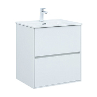 Комплект тумба с раковиной Lavelly Cube 60 см подвесная белая