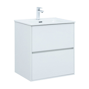 Комплект тумба с раковиной Lavelly Cube 60 см подвесная белая
