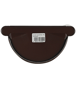 Заглушка желоба Grand Line металлическая d125 мм коричневый RAL 8017