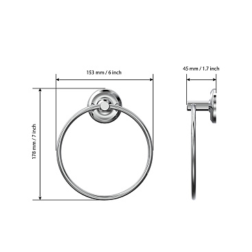 Полотенцедержатель кольцо Fora Drop d175 мм на шуруп нержавеющая сталь хром (FOR-DP011/6765)