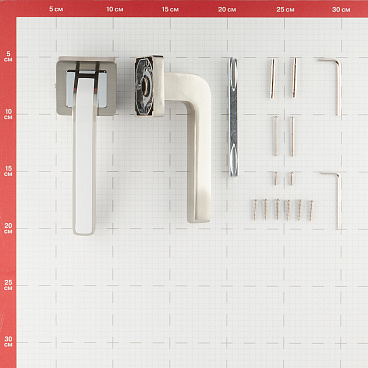 Ручка дверная Punto Nova квадратная розетка матовый никель/белый
