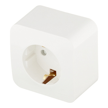 Розетка Systeme Electric Blanca накладная молочная со шторками (BLNRA011112)