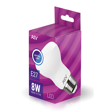 Лампа светодиодная Rev E27 4000К 8 Вт 640 Лм 180-240 В рефлектор R63 матовая