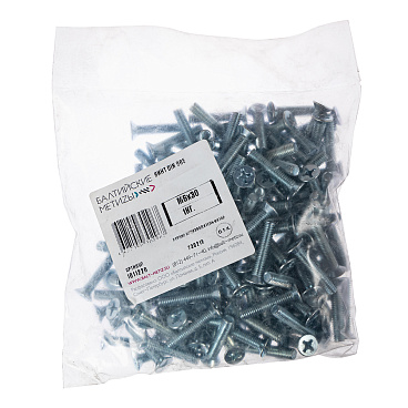 Винт оцинкованный M6x30 мм DIN 965 потайная головка (1 кг)