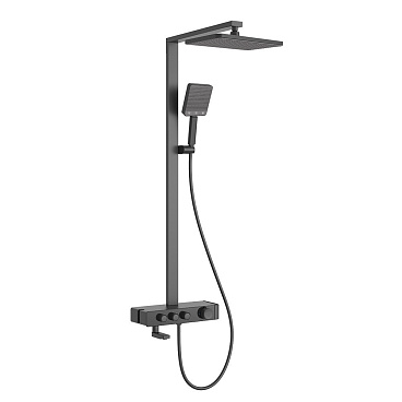 Душевая система Corsa Deco QX с верхним душем с лейкой с изливом черная матовая (SSFTQX320QB)
